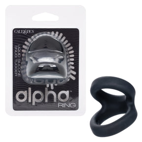 California Exotics - Alpha Liquid Silicone Snug Tugger Cock Ring (Black) CE2133 CherryAffairs