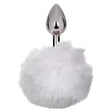 California Exotics - Running Wild White Bunny Tail Metal Anal Plug CE2043 CherryAffairs