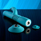 Evolved - Bunny Hop Suction-Base Thrusting Rabbit Vibrator (Blue) EV1215 CherryAffairs