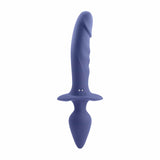 Evolved - Gender X Dual Defender Vibrating Anal Plug and Dildo (Blue) EV1130 CherryAffairs