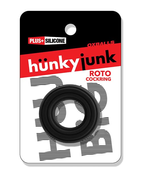 Hunky Junk - Roto Silicone Cock Ring (Black) OX1069 CherryAffairs