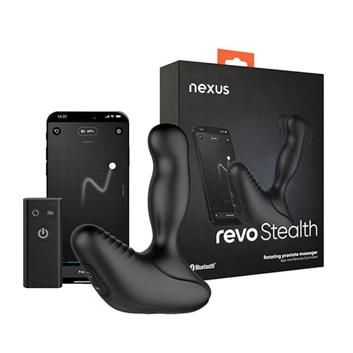 Nexus - Revo Stealth Urut Prostat Kawalan Jauh Berputar Dikawal Aplikasi (Hitam)