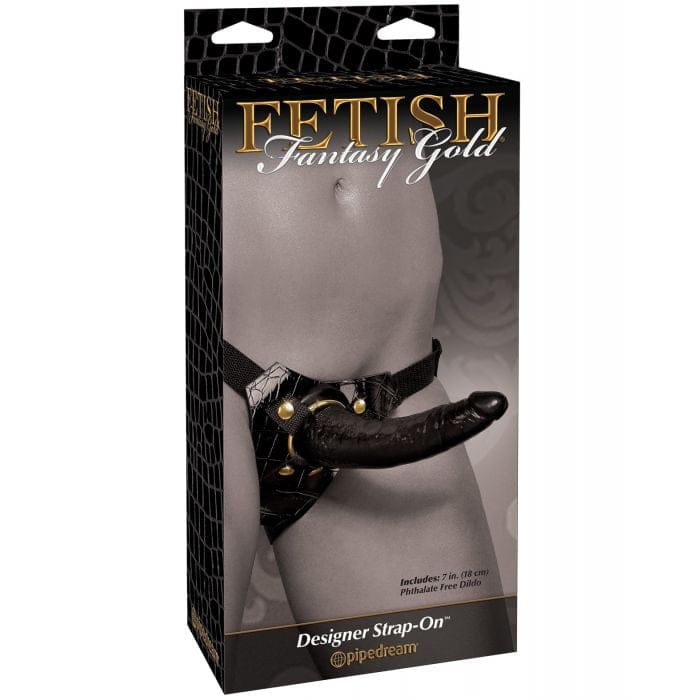 Pipedream - Fetish Fantasy Gold Designer Strap-On with Dildo (Black) PD2091 CherryAffairs