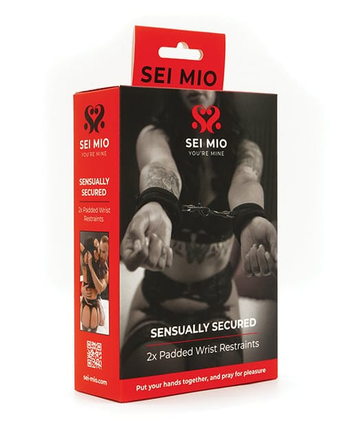 Sei Mio - Cuffs Tangan Baldu Sensually Secured (Hitam)