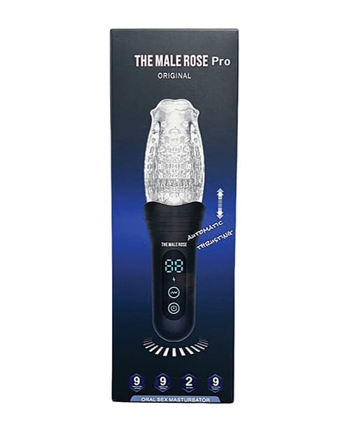 The Male Rose - Alat Masturbasi 3D Pro Menyodok, Berputar & Bergetar (Hitam)