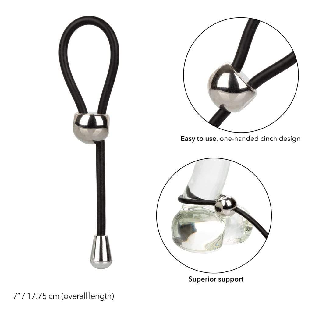 California Exotics - EZ Cinch Silicone Lasso Cock Ring (Black) CE1708 CherryAffairs