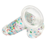 California Exotics - Naughty Bits I Love Dick Heart filled Dong Realistic Dildo with Balls 8" (Clear) CE1968 CherryAffairs