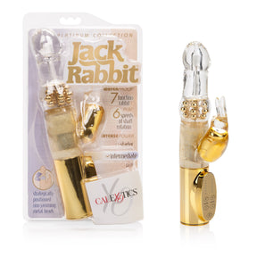 California Exotics - Platinum Collection Jack Rabbit Vibrator Intermediate (Gold)    Rabbit Dildo (Vibration) Non Rechargeable