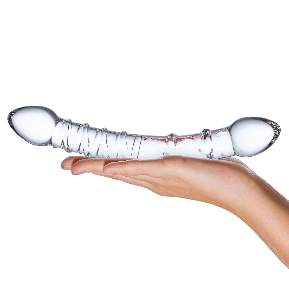 Glas - Double Trouble Glass Dildo 10" (Clear) - CherryAffairs.sg
