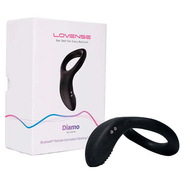 Lovense - Diamo Cincin Zakarp Silikon Bergetar Kawalan Aplikasi (Hitam)