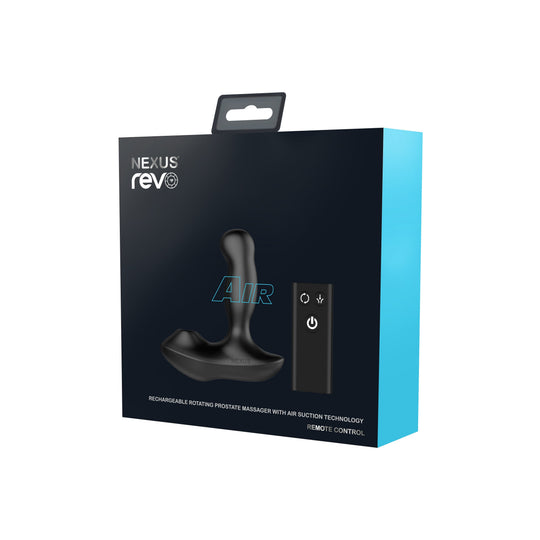 Nexus - Reno Air Urut Prostat Kawalan Jauh Berputar Boleh Cas dengan Sedutan Udara (Hitam)